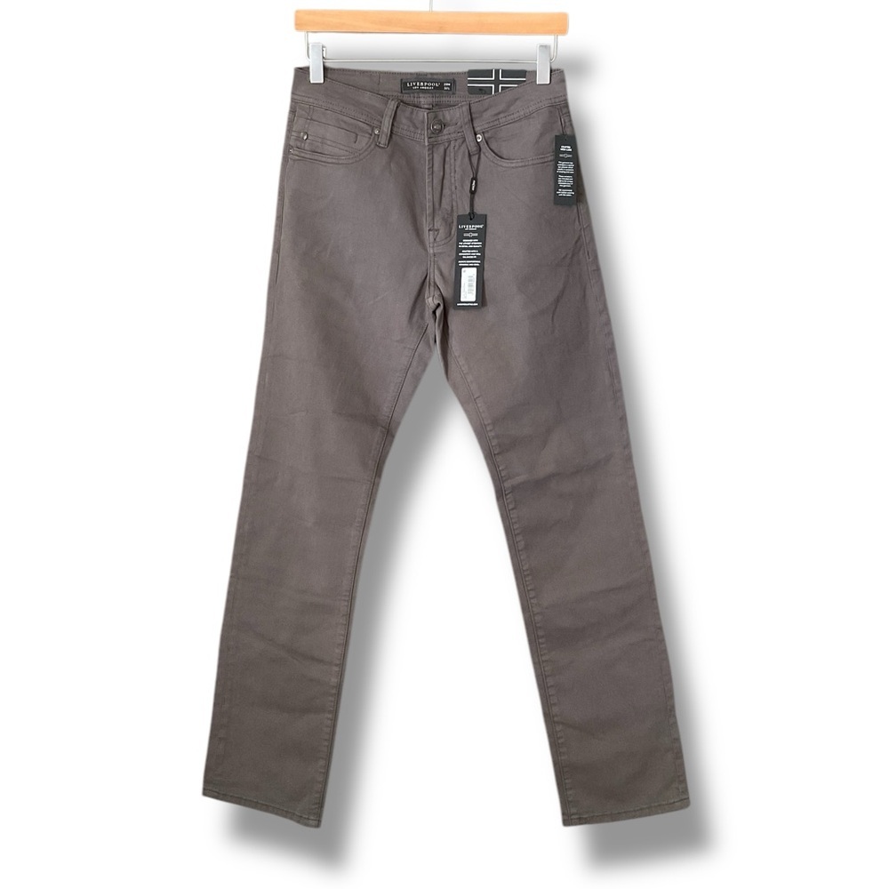 Liverpool Ocean Storm Grey Regent Relaxed Straight Fit Denim PantsSize 28x34